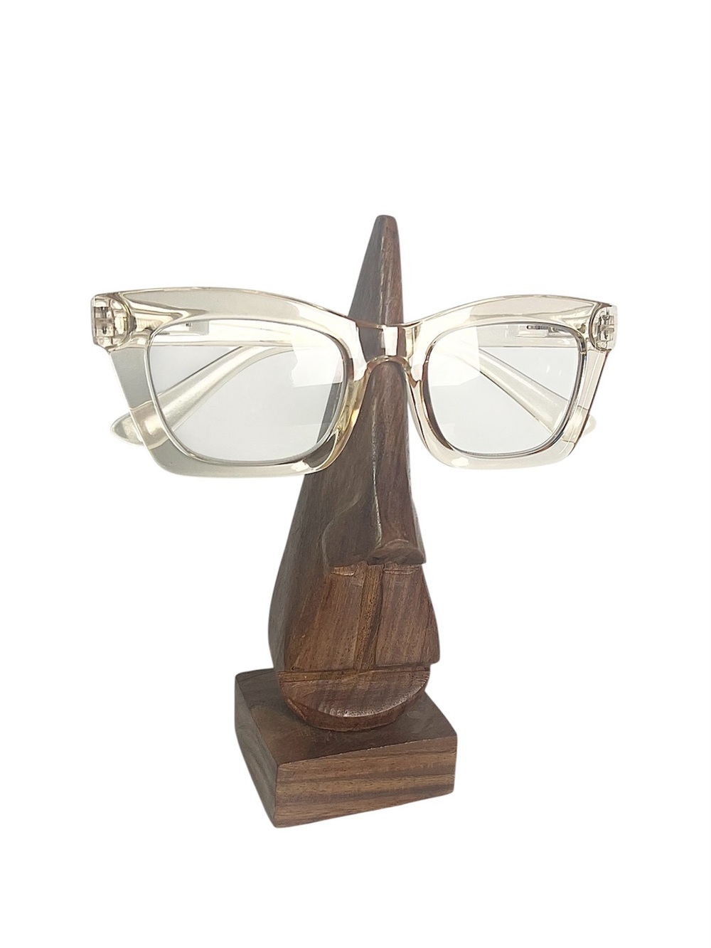 Eyeglasses‎ holder Glasses readers Wooden carved face whimsical